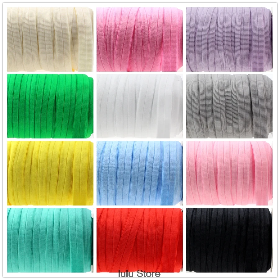 

5/8"16mm solid woven knitted grosgrain fold over elastic ribbon handmade clothing accessories sewing tool 14 colors 10 yards