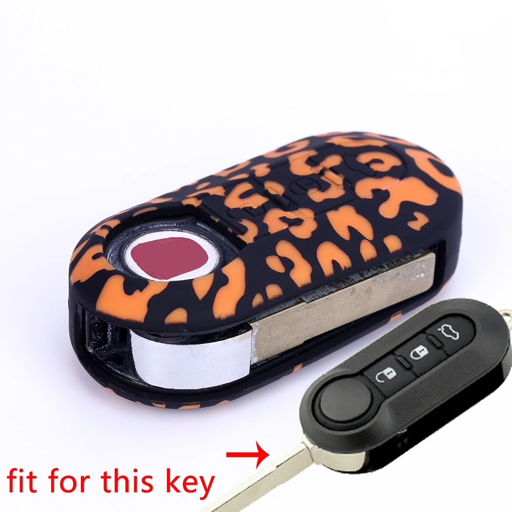 3 кнопки автомобиля Стайлинг Силиконовый ключ Защита сумка флип для чехол Fob FIAT 500