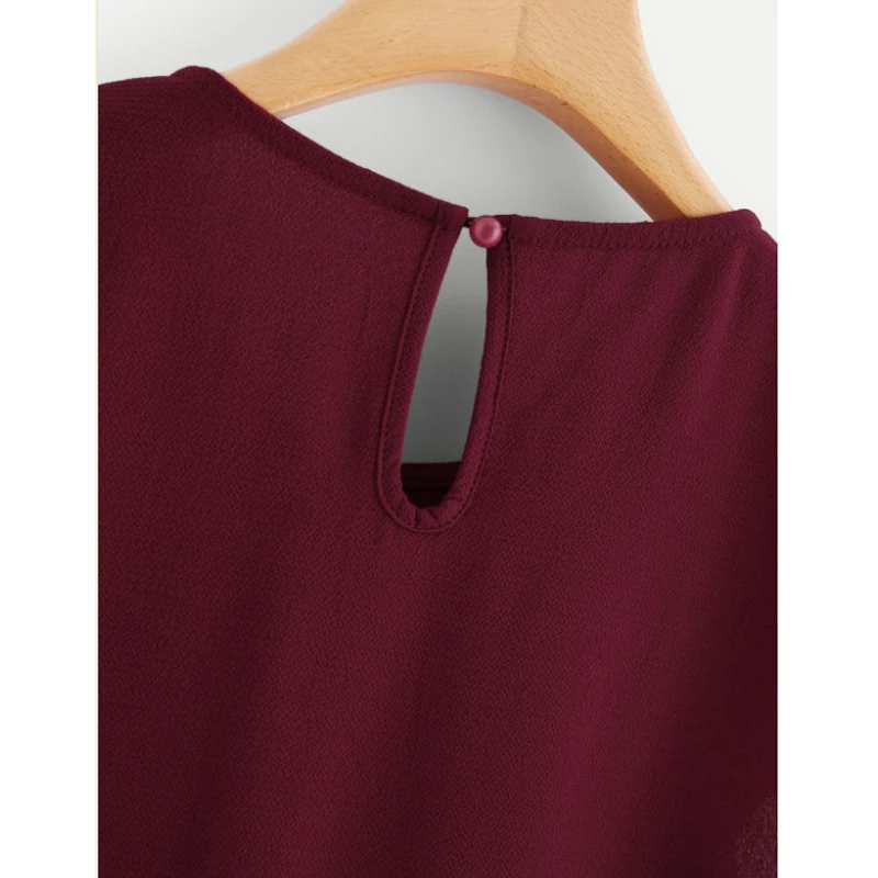 Morrowwind Женская плотная блузка рубашка с коротким рукавом и круглым вырезом Blusas