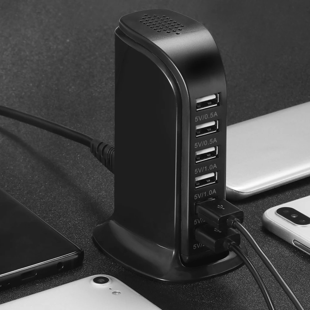 Зарядное устройство для телефона 6 USB выход 6A зарядное дорожный адаптер питания