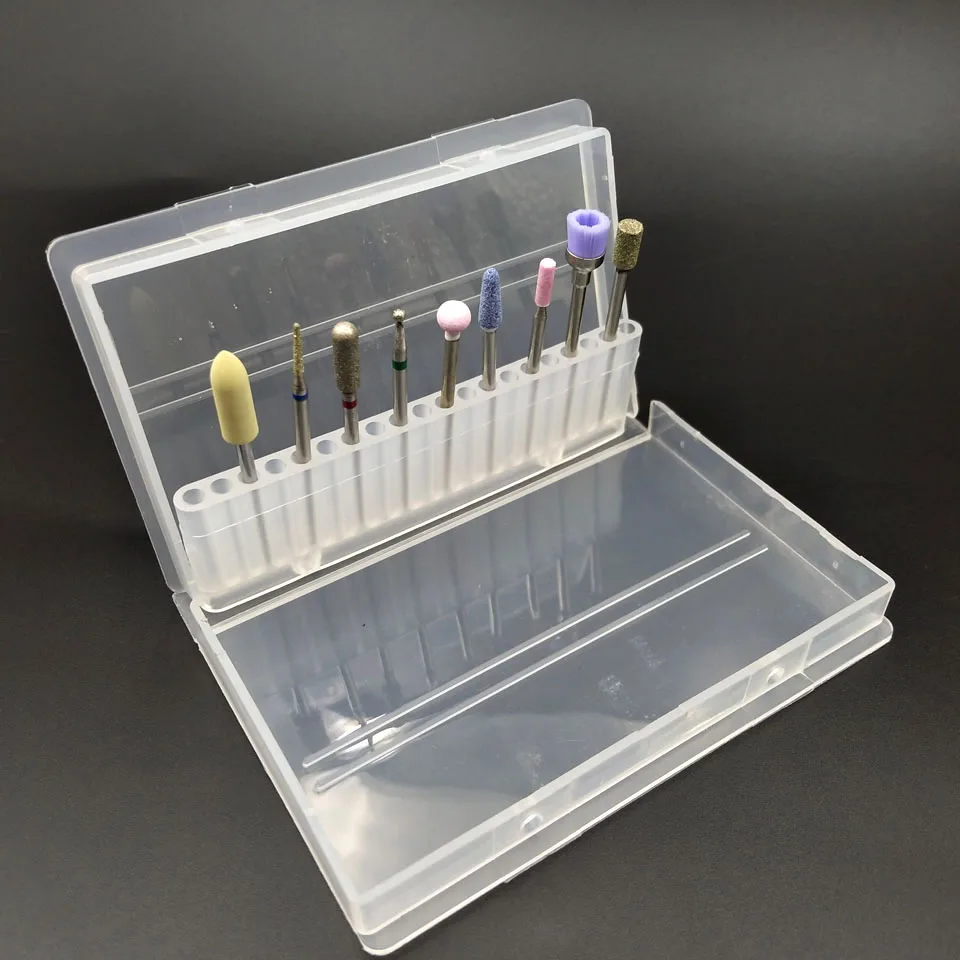 HYTOOS 20 отверстий пилочка для ногтей держатель прозрачный акриловый пластиковый