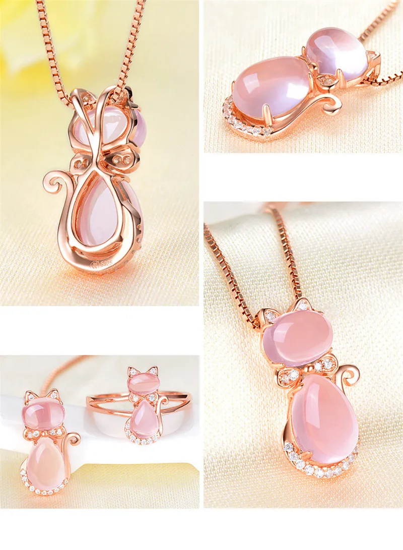 Женские ожерелья с подвеской в виде кота цвета розового золота|cat necklace|pokemon