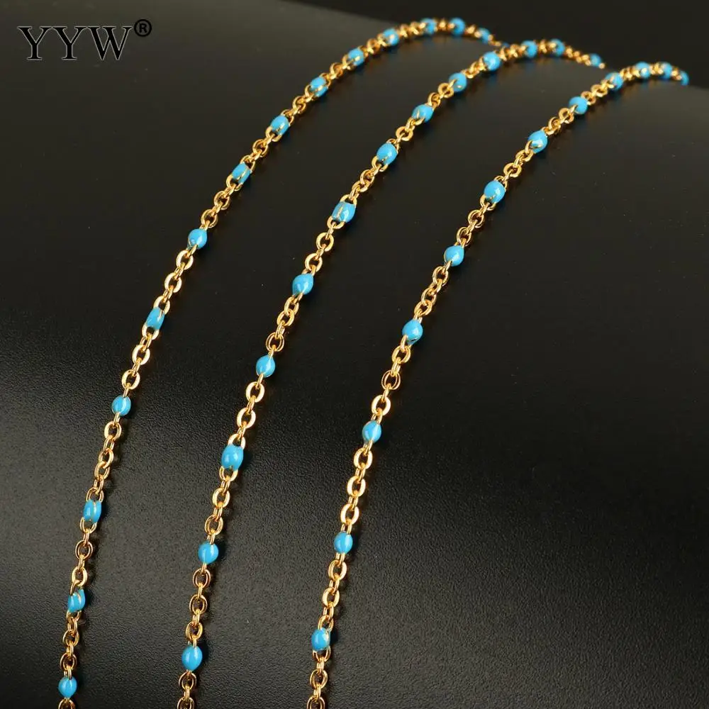 10mGold Цвет покрытием из нержавеющей стали овальной цепи оптовая продажа ювелирных