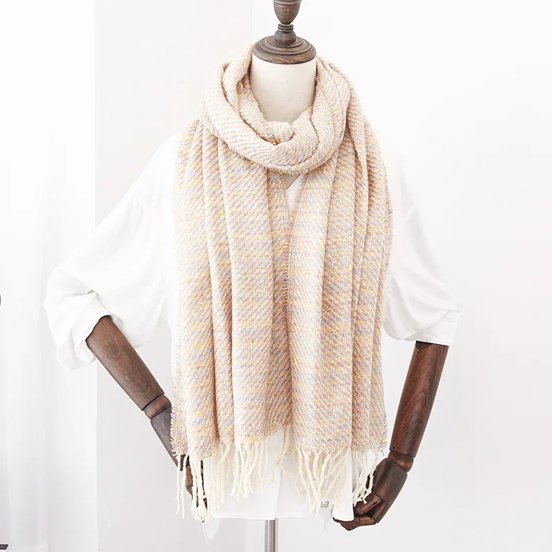 Новинка 2019 женский шарф с кисточками мягкий кашемировый Блестящий элегантные