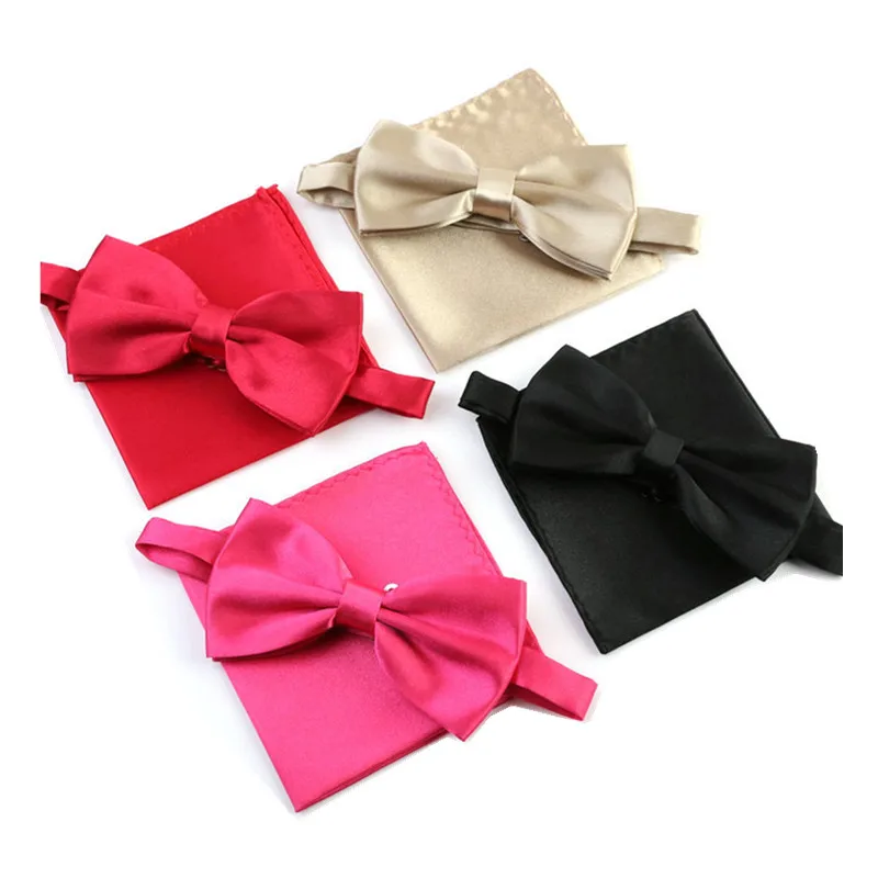 Мужские бабочки карманный квадратный набор простой смокинг вечерние галстуки