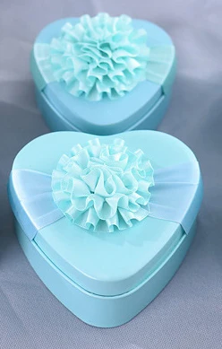 tiffany small heart 15 шт./лот, жестяная Свадебная коробка для конфет, сердце/Круглый/квадратный/прямоугольник, 4 формы на выбор, креативная коробка для конфет с подсолнухом, вечерние коробки для конфет, подарочная коробка - Цвет: tiffany small heart