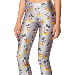 Леггинсы женские, леггинсы с принтом в виде мыши