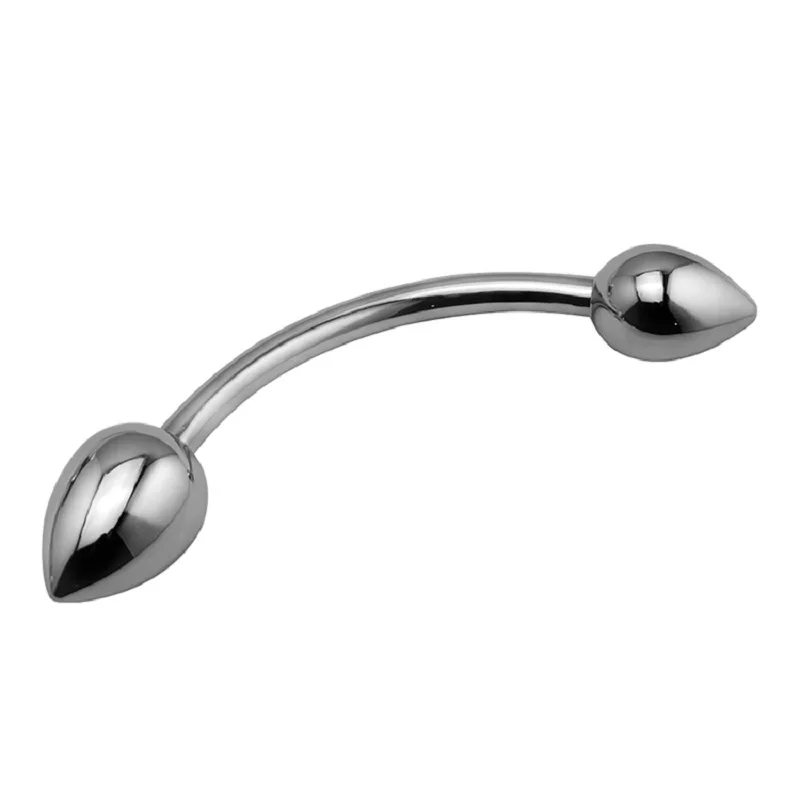 G spot massager Double dildo Penetration anal hook beads butt plug metal fake penis bondage SM sex toy for man woman | Красота и