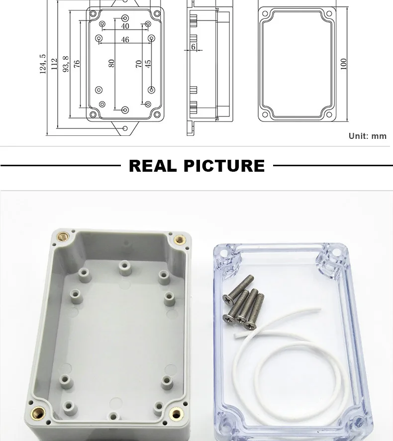 100 мм x 68 мм x 40 мм прозрачная Крышка герметичная DIY IP65 ABS пластиковая проволочная коробка Водонепроницаемая электрическая распределительная коробка с фиксированными отверстиями для крепления