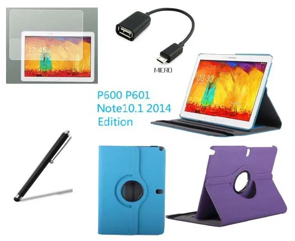 Вращающийся на 360 Градусов Кожаный чехол-книжка с подставкой для samsung galaxy Note 10 1 2014