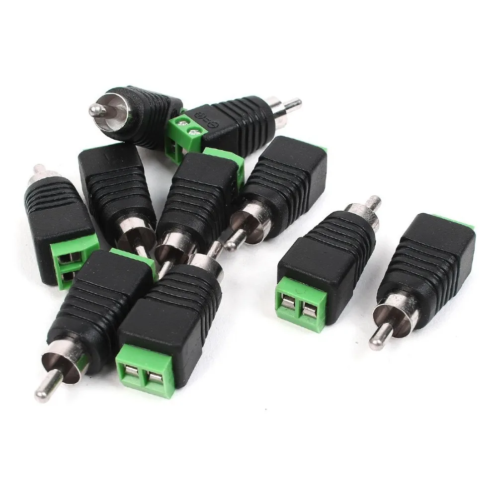 

6pcs DC Power To RCA Male Adapter Connector For CCTV Cameras connector