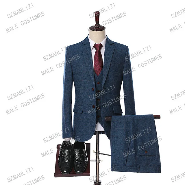 as picture Мужской костюм, дизайн, брендовый мужской костюм Terno Masculino, мужские костюмы, смокинг, вечерние костюмы, клетчатый Свадебный костюм жениха - Цвет: as picture