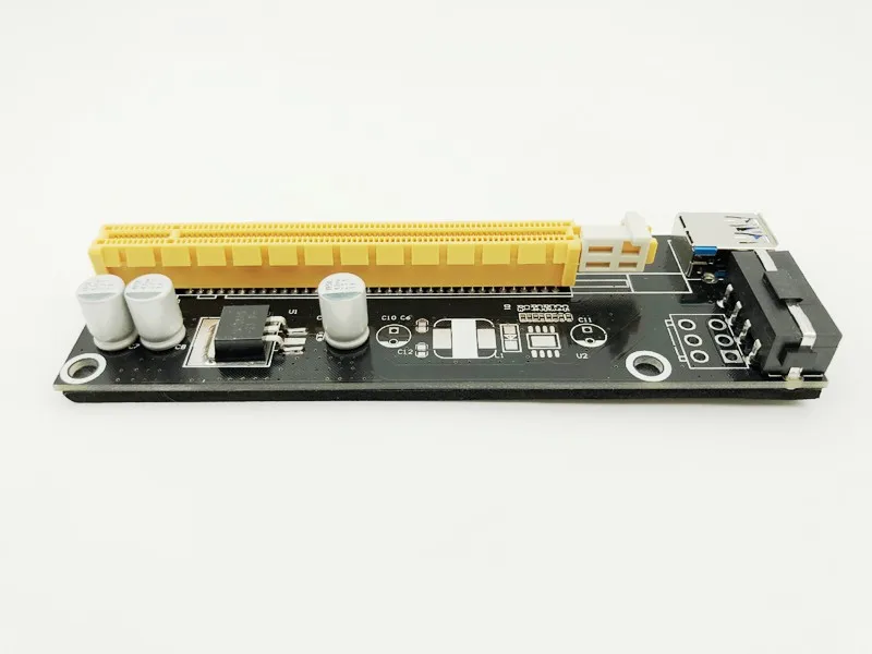 H1111Z VER006 PCI E Райзер карта 006 PCIE 1X до 16X удлинитель 60 см USB 3 0 кабель SATA 4Pin Molex Power для