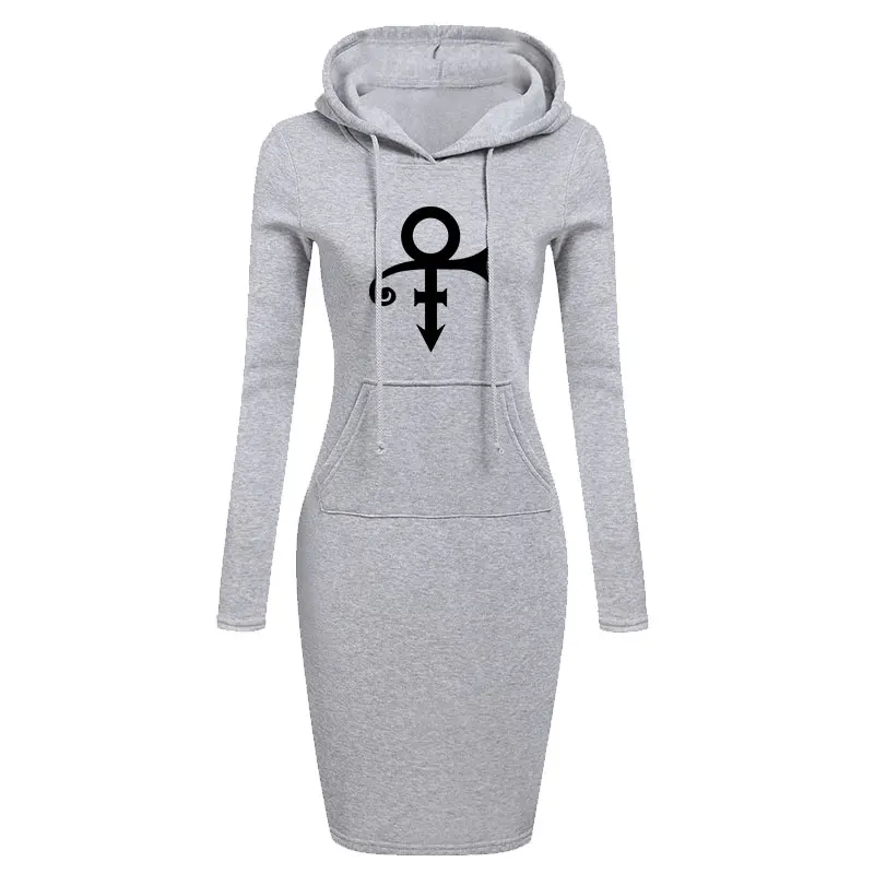 

Fashion Women Hoodie Dress Long Sleeve Cotton Pullover Hoodie Autumn and Winter Slim Fit Dress