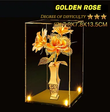 Golden rose Да Piececool Нотр-Дам де Пари Сиднейский оперный дом Парижская башня светильник 3D металлическая сборка архитектурная модель пазл, детская игрушка - Цвет: Golden rose
