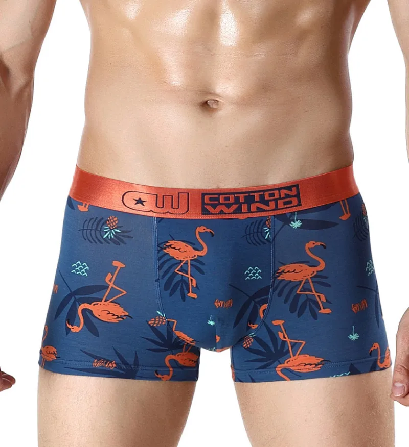 

Fashion Personality Original Cotton Mens Underwear Christmas Flamingo Cartoons Male Boxer Shorts U Convex Breathable Underpants