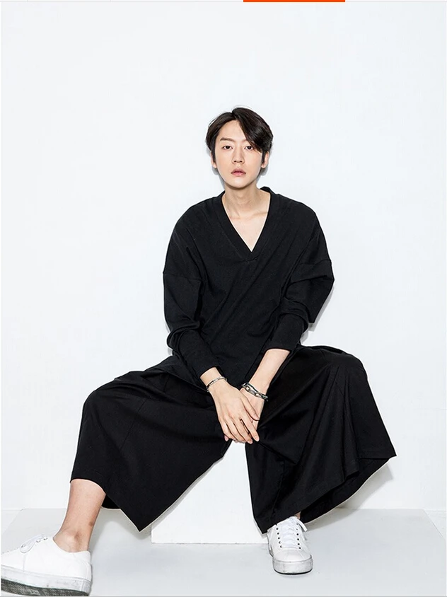 Мужская одежда модные весенние брюки в британском готическом стиле с широкими