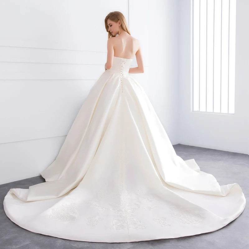 Miaoduo 2021 атласные свадебные платья для невесты кружевное платье Vestidos De Novia размера