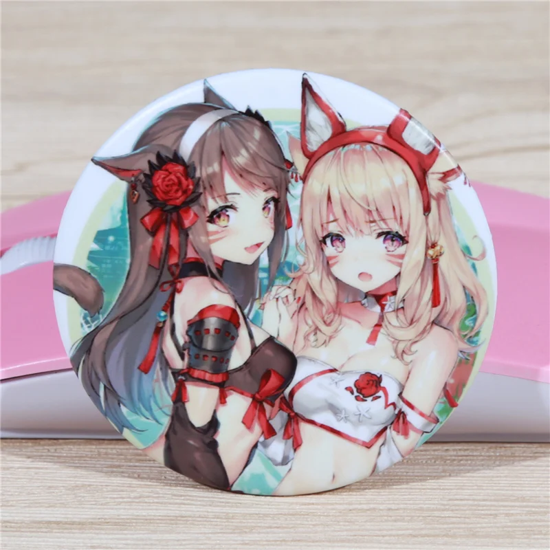 Брошь FFFPIN 5 8 см мультяшная кошка собака животное девочка проигрыватель аниме