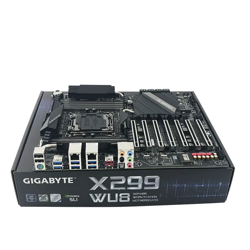 Новая модель X299 для GIGABYTE WU8 GA разъем рабочей станции материнская плата LGA 2066 4 way SLI