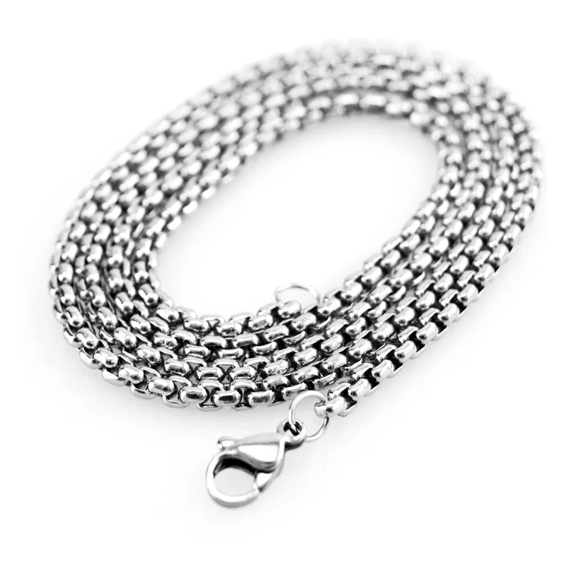 Square Rolo 2mm simsimi women Stainless steel O link silver color 2mm Rolo square rolo chain thin chain DIY jewelry making necklace - Окраска металла: Square Rolo 2mm