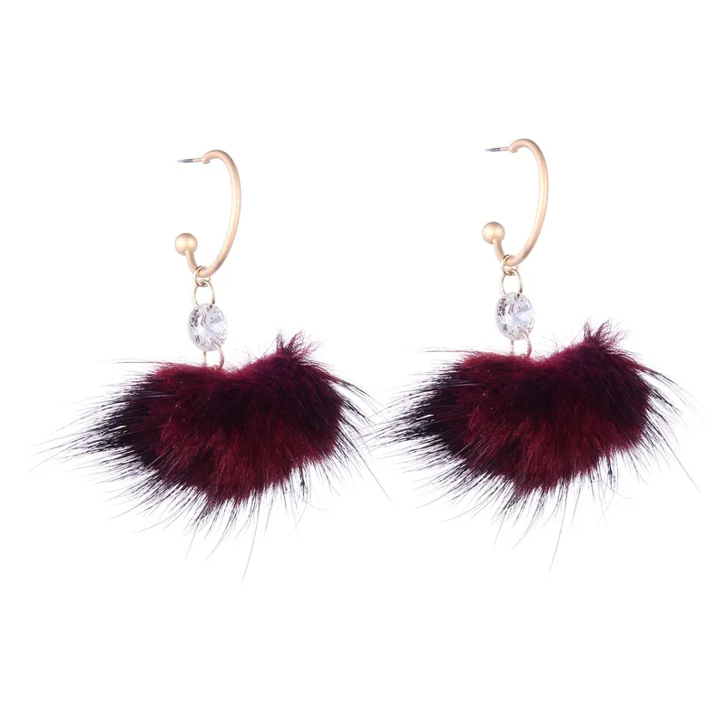 Minar Новый Ins простой C образный Циркон Темперамент Дикие волосы мяч многоцветные