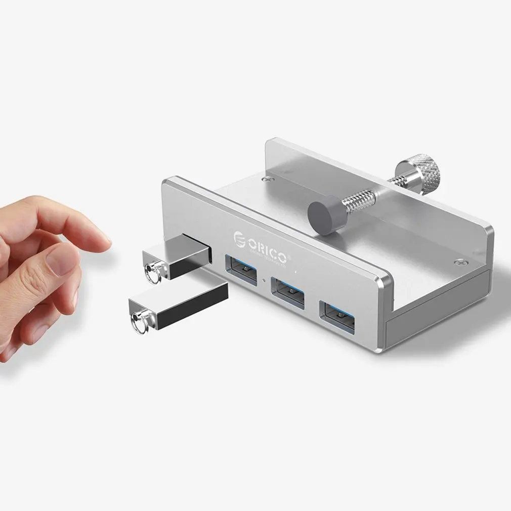 Orico USB 3,0 хаб с зажимом дизайн Алюминиевый сплав 4 порта USB 3,0 хаб зарядное устройство для путешествий зарядная хаб станция для ноутбука
