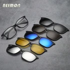 Belmon оправа для очков для мужчин и женщин, мужские очки с 5 клипсами, поляризованные солнцезащитные очки, магнитные очки, мужские очки для близорукости, Компьютерная оптика RS543