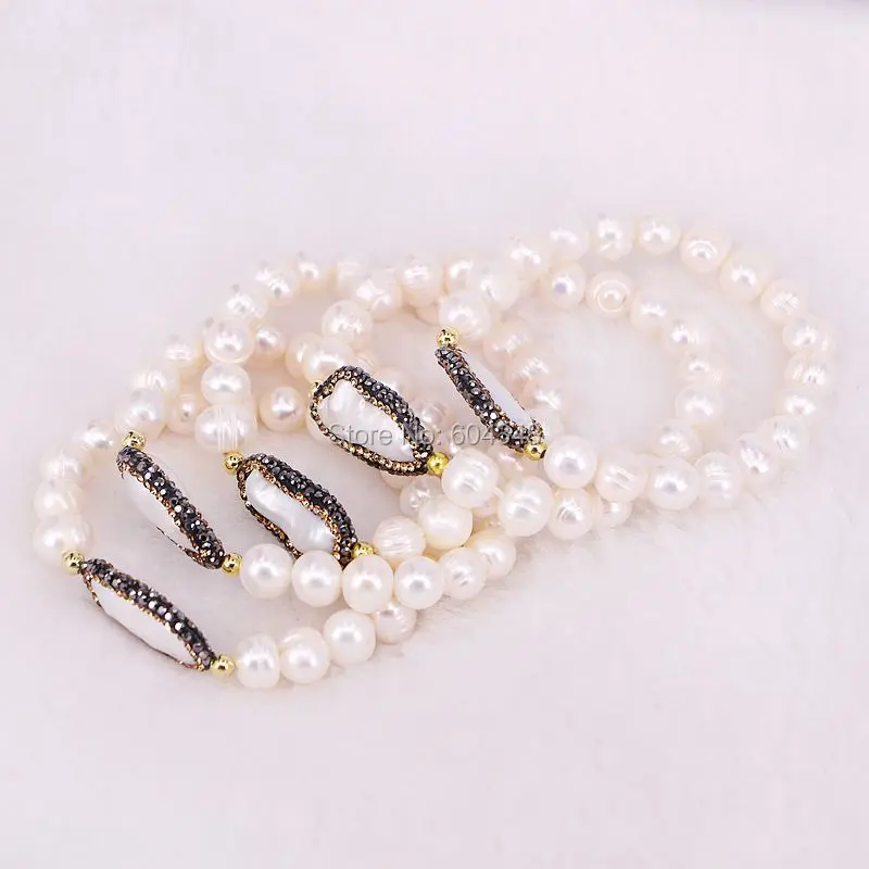 Браслеты из бусин и натурального пресноводного жемчуга 5 нитей|bracelets for|stretch bracelets