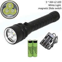 waterproof dive torch xm l2 led diving flashlight underwater flashlight lamp 18650 battery ac charger