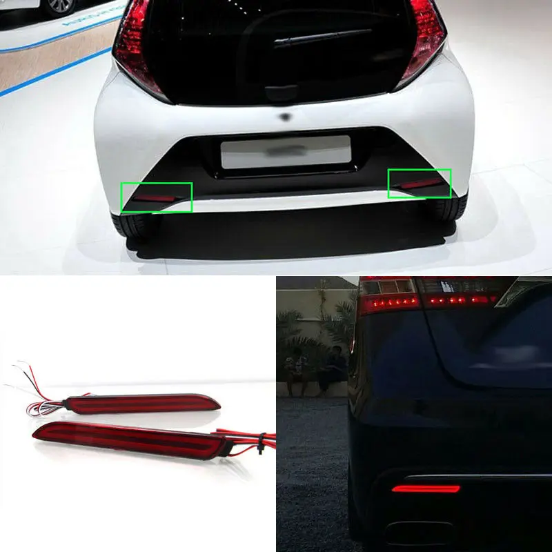 

LED Rear Bumper Reflector Fog Brake Turn Indicator Lights For Toyota AYGO 2013-2015