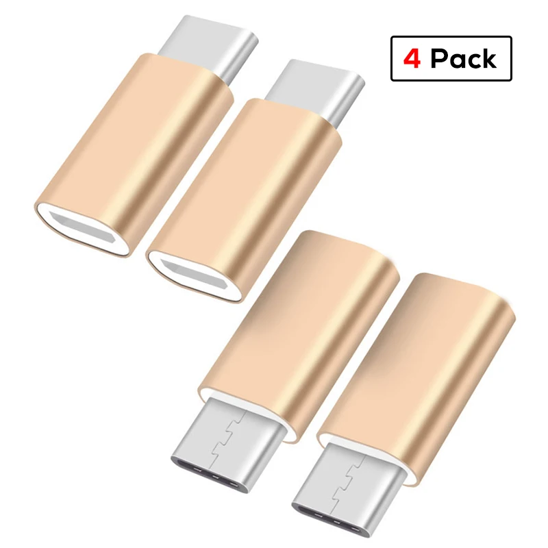 4 Pack Gold EECPT 10 Упаковка OTG type C адаптер USB C к Micro USB OTG кабель type-C разъем адаптера для Macbook samsung S9 S8 huawei P20 P10 - Цвет: 4 Pack Gold