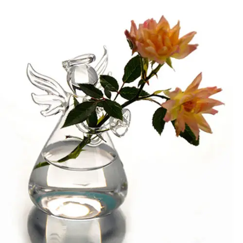 Clear Glass Angel Shape Flower Plant Hanging Vase Home Office Wedding Decor 1pcs | Дом и сад