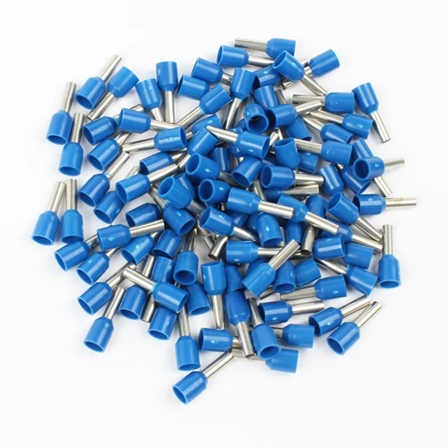 Blue DIANQI E2508 трубки изолированные клеммы 2.5MM2 100 шт./упак. изолированный кабель провода разъем изоляционный обжимной клеммный Разъем E - Цвет: Blue