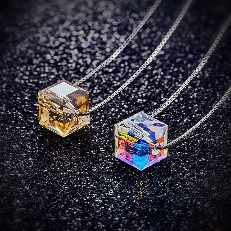 Cdyle ожерелье цепочка из стерлингового серебра 925 пробы с 8 мм цветным кристаллом AB