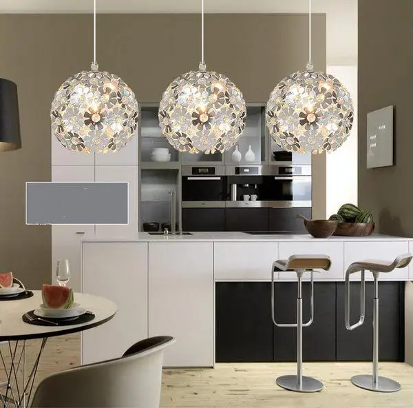 Современный многоцветный подвесной светильник с алюминиевыми лепестками и