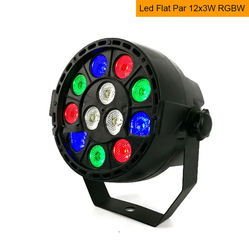 Flat Par 12x3W RGBW 1 шт. светодиодный 7x18 Вт RGBWA+ УФ-светильник с DMX512 6в1 сценический светильник с эффектом мытья диско-DJ 7x12 Вт 54x3 Вт 12x3 Вт Мини Светодиодный точечный светильник ing 10 Вт - Цвет: Flat Par 12x3W RGBW