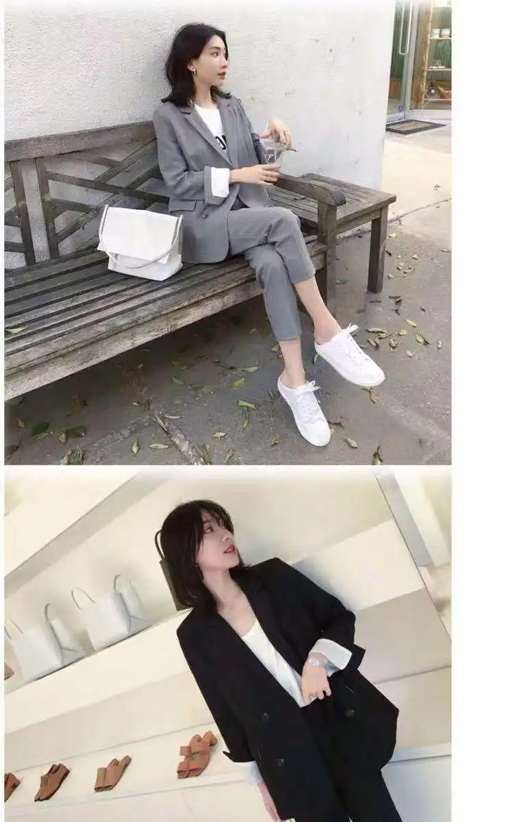 Модный профессиональный женский костюм, маленький костюм, брюки, два костюма, Повседневное платье, одежда в британском стиле, Корейская женская одежда