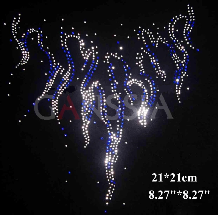 4 шт./лот Стильные со стразами на клеевой основе теплообмена дизайн железа мотив