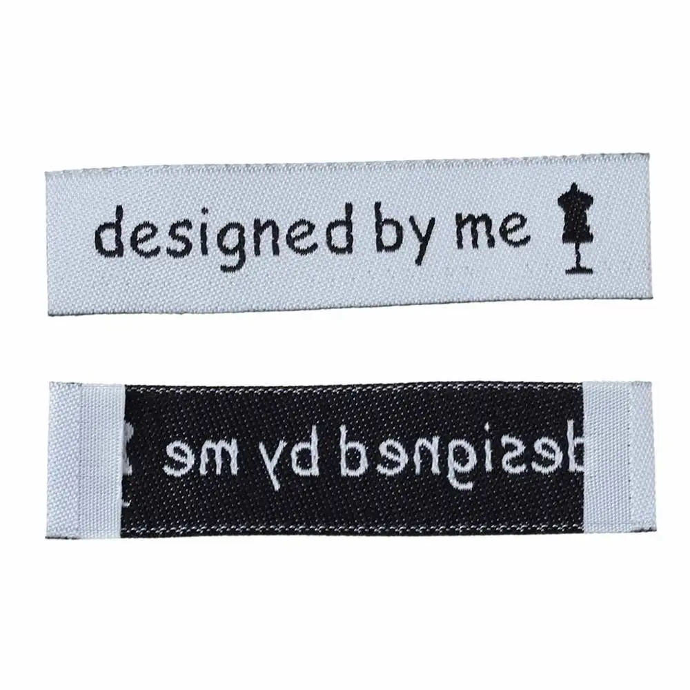 DoreenBeads Терилен тканые печатные этикетки бирки DIY Скрапбукинг Ремесло прямоугольник сердце узор ручной работы 60 мм x 15 мм, 50 шт - Цвет: Gray White