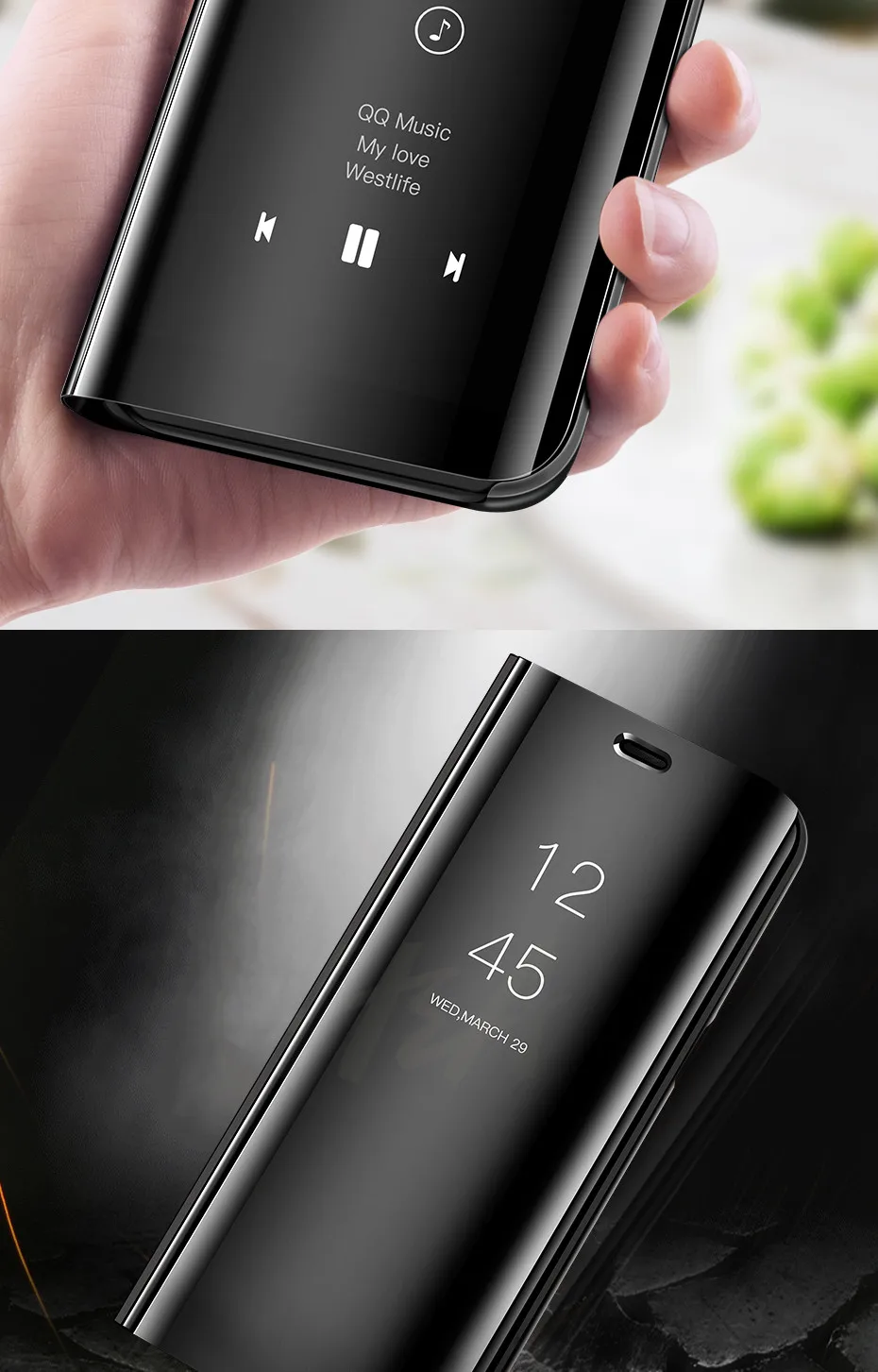 Умный зеркальный флип-чехол для samsung Galaxy S10 S9 S8 плюс S10e S6 S7 Edge Note 9 8 J7 J5 A6 A8 J4 J8 J6 A5 крышка