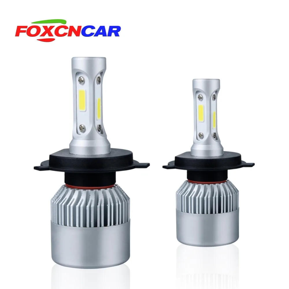 Автомобильные фары FOXCNCAR S2 COB 72 Вт 6500 лм 880 K 12 В 24 H7 H11 H4 H1 H3 H8 H9 9005 9006 дальний и ближний