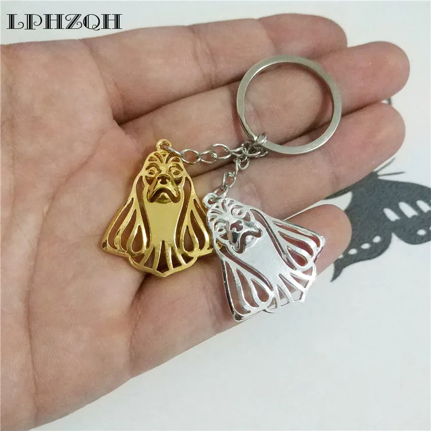 LPHZQH Fashion Trendy Puppy Cute Dog Cocker Spaniel Car Key Chain Women Bag Pendant Accessories Charm Keyring Jewelery Steampunk | Украшения