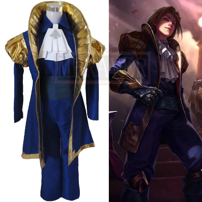 

LOL Roral Poker Spades Ezreal Cosplay Costume Halloween Uniform Full Set Cosplay Costume