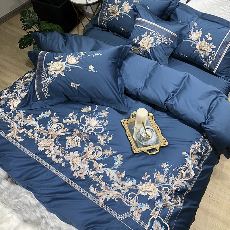 Роскошные комплекты постельного белья из египетского хлопка с золотой вышивкой