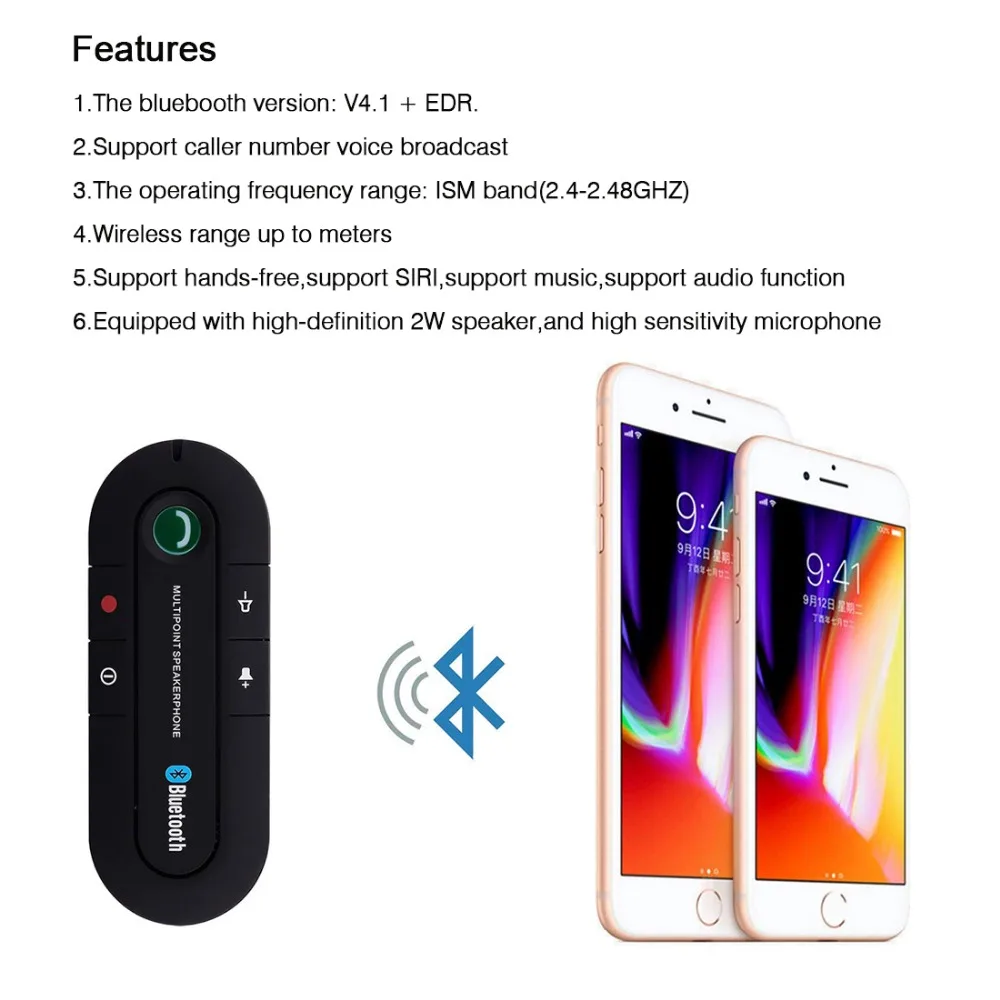 G7 автомобильный bluetooth-приемник с микрофоном, беспроводной bluetooth-динамик, телефон, MP3 музыкальный плеер, fm-передатчик, зарядка через usb