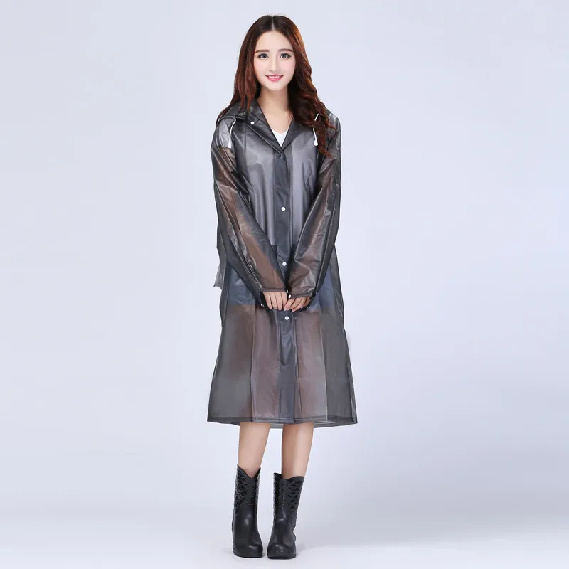 Женский Длинный плащ из ЭВА водонепроницаемый с капюшоном и сумкой для походов |