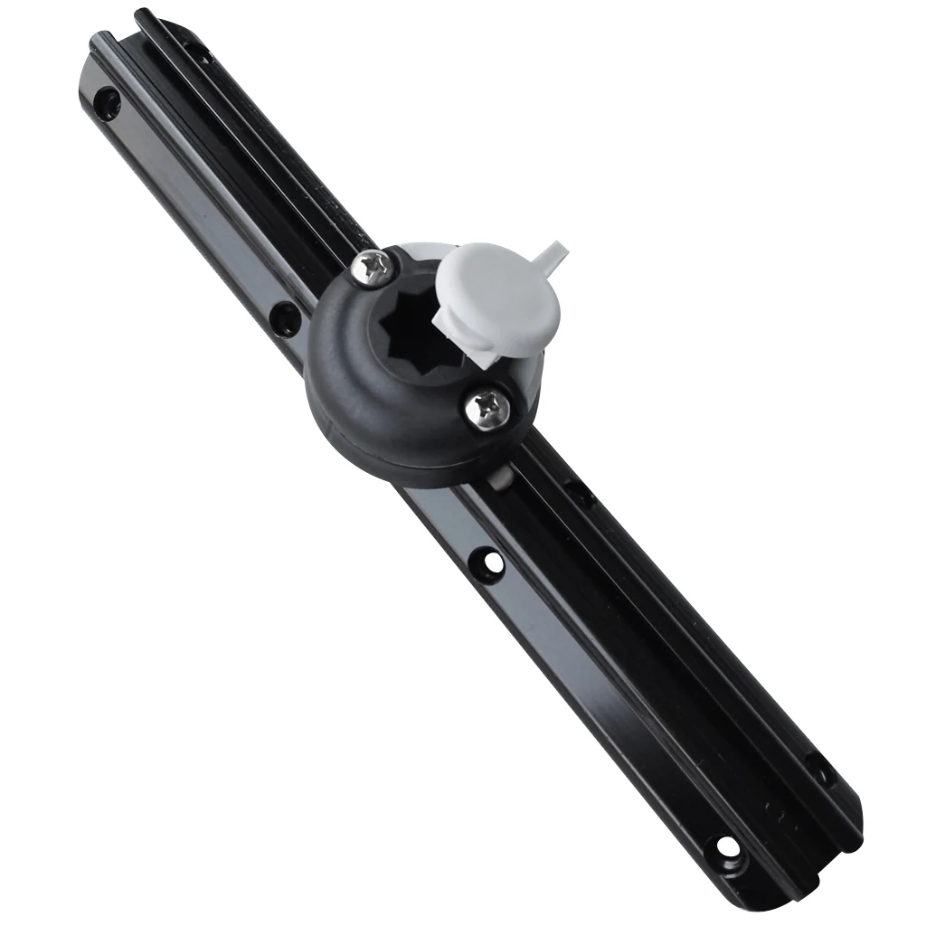 

12inch Lightweight Aluminum Kayak Rail Mount DIY Gear Accessories for Canoe Inflatable Marine Boat Fishing Rod Holder Black
