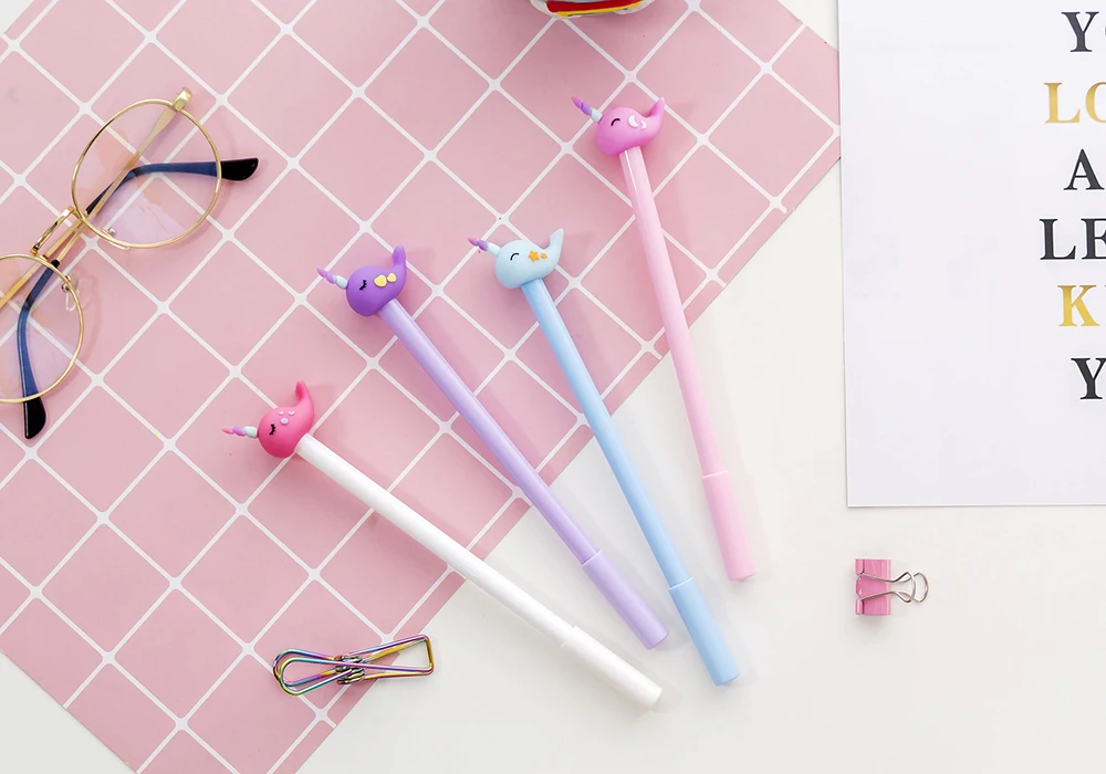 60 шт. гелевые ручки kawaii с милыми чернилами, конь, Кит, ручки для школы, офиса, студентов, корейские стационарные подарочные товары оптом