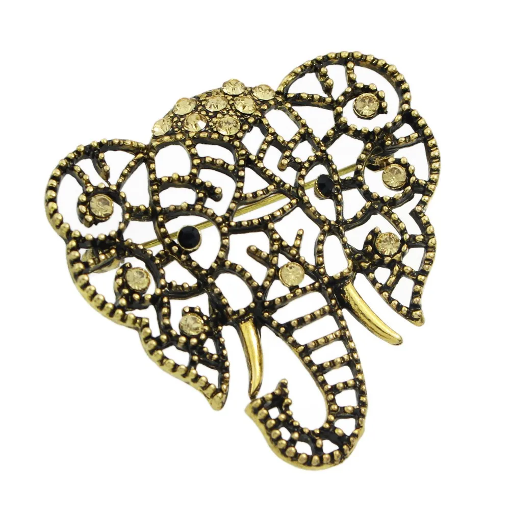 Винтажные Броши унисекс со стразами и кристаллами слона 2017 свадебные ювелирные